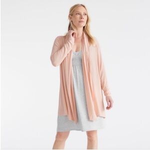 Knix Micro Modal Cardigan In Peony Pink NWT Size L/XL/XXL Lightweight Longline